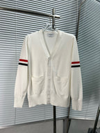 RWB Stripe Cardigan White - Men's