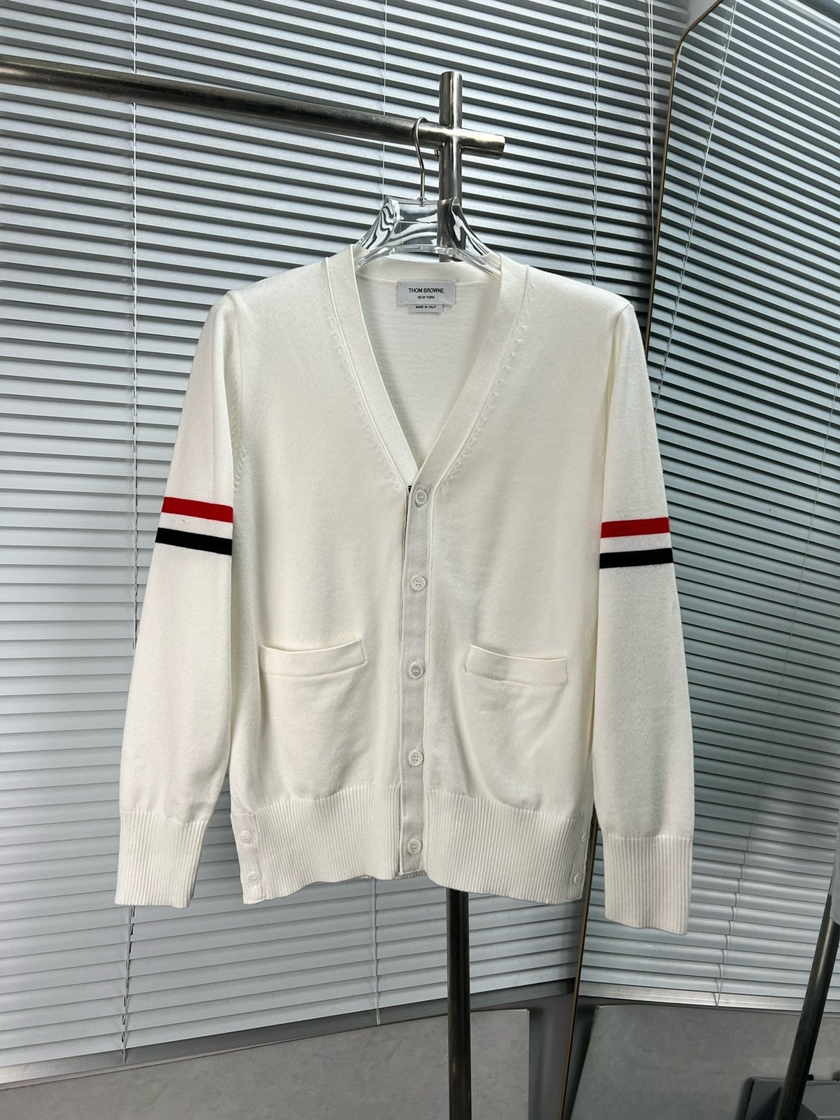 RWB Stripe Cardigan White - Men's