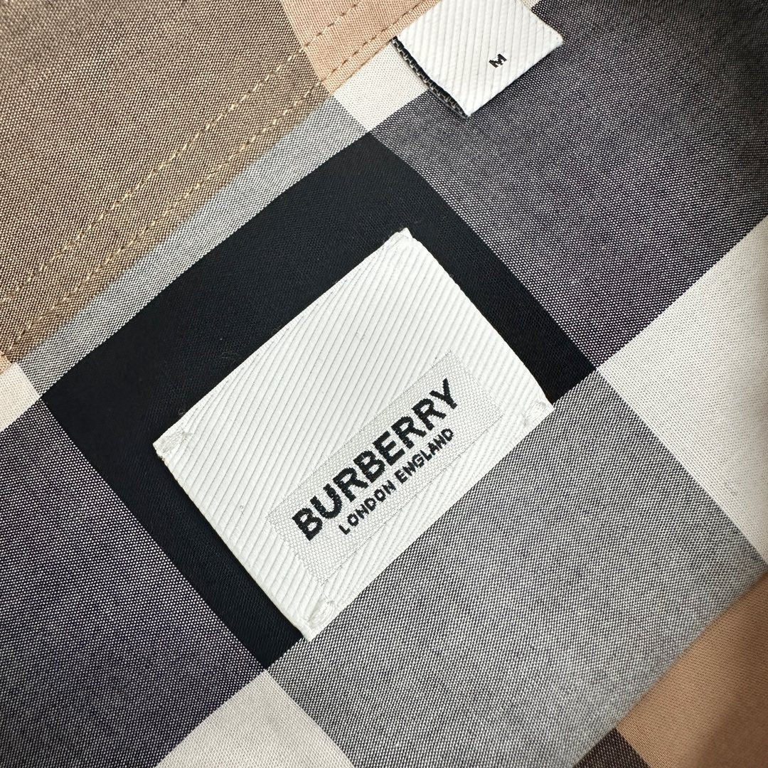Beige Cotton Exploded Check Long-Sleeve - Men's