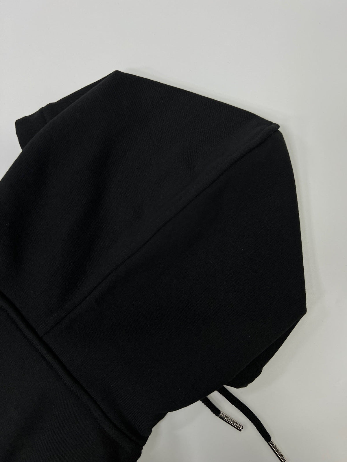 Black Cotton Text Logo Pullover - Men's