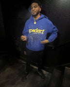 Blue Cotton Graphic Pullover - Men's