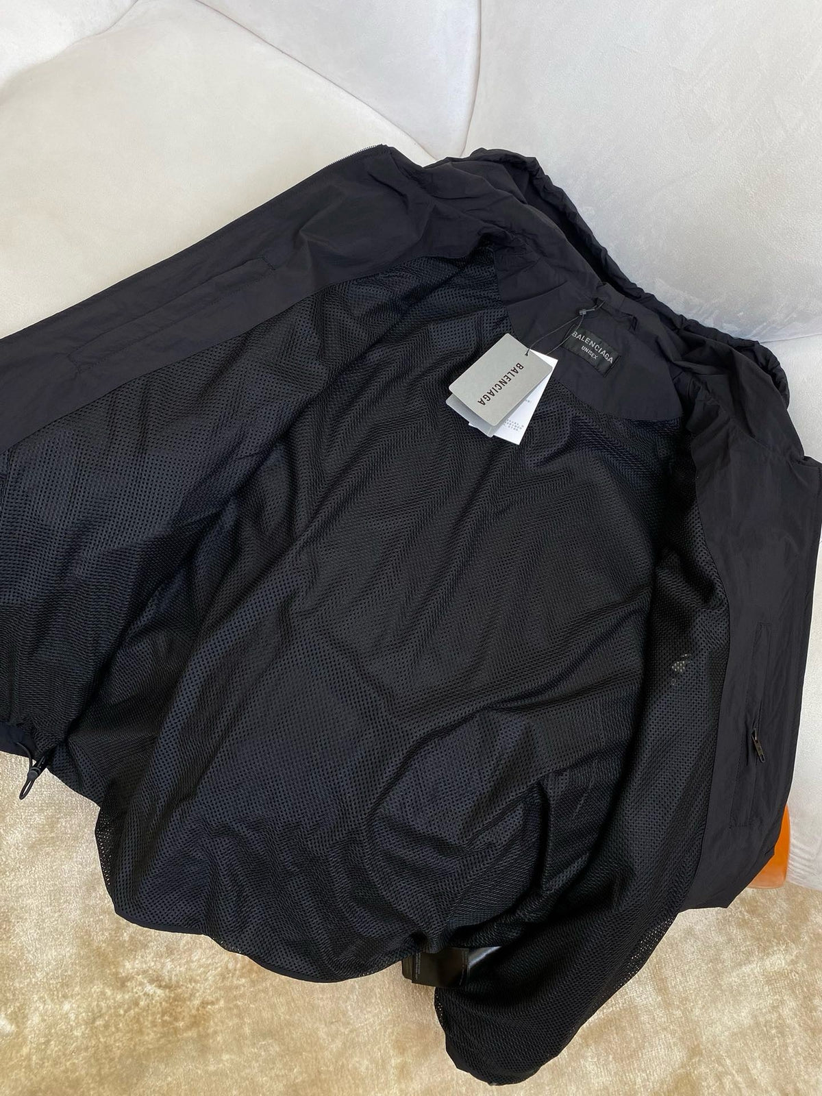 Navy Nylon Logo Hooded - Men's
