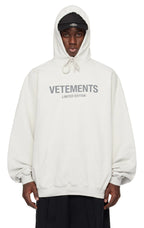 White Cotton Text Logo Pullover - Men's