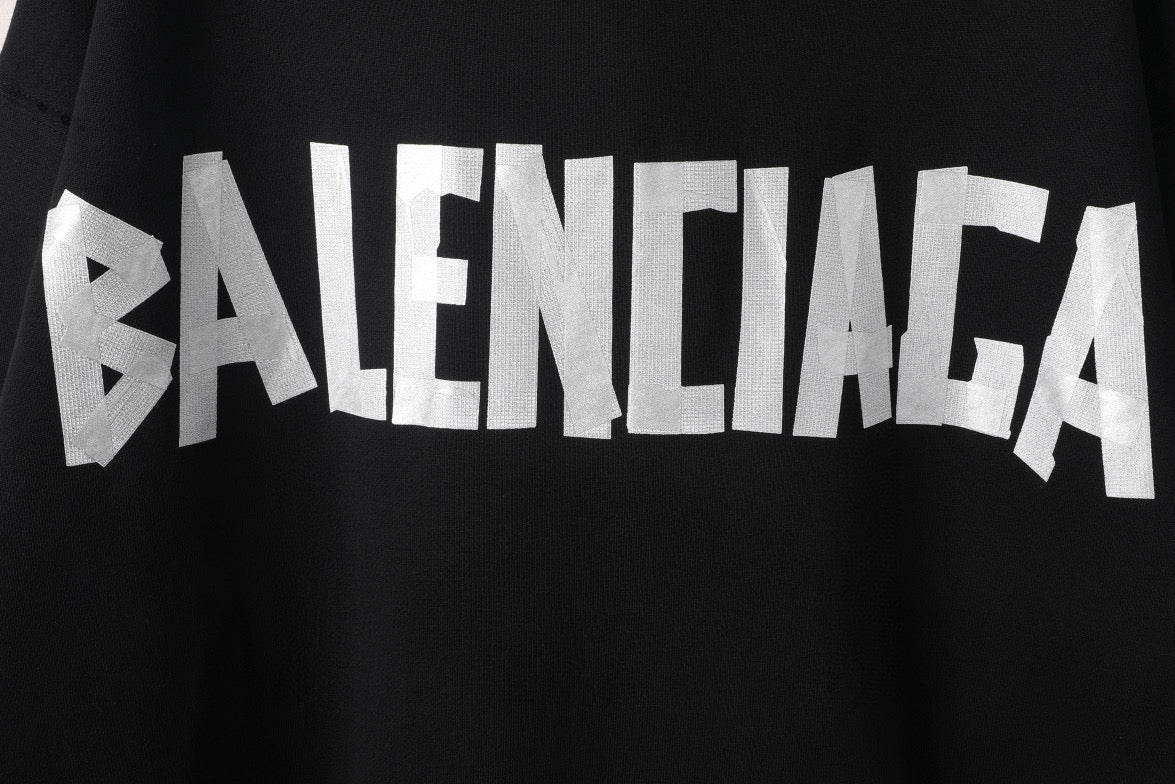 Black Cotton Back Print Pullover - Men's