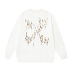 Cream Cotton Small Text Crewneck - Men's