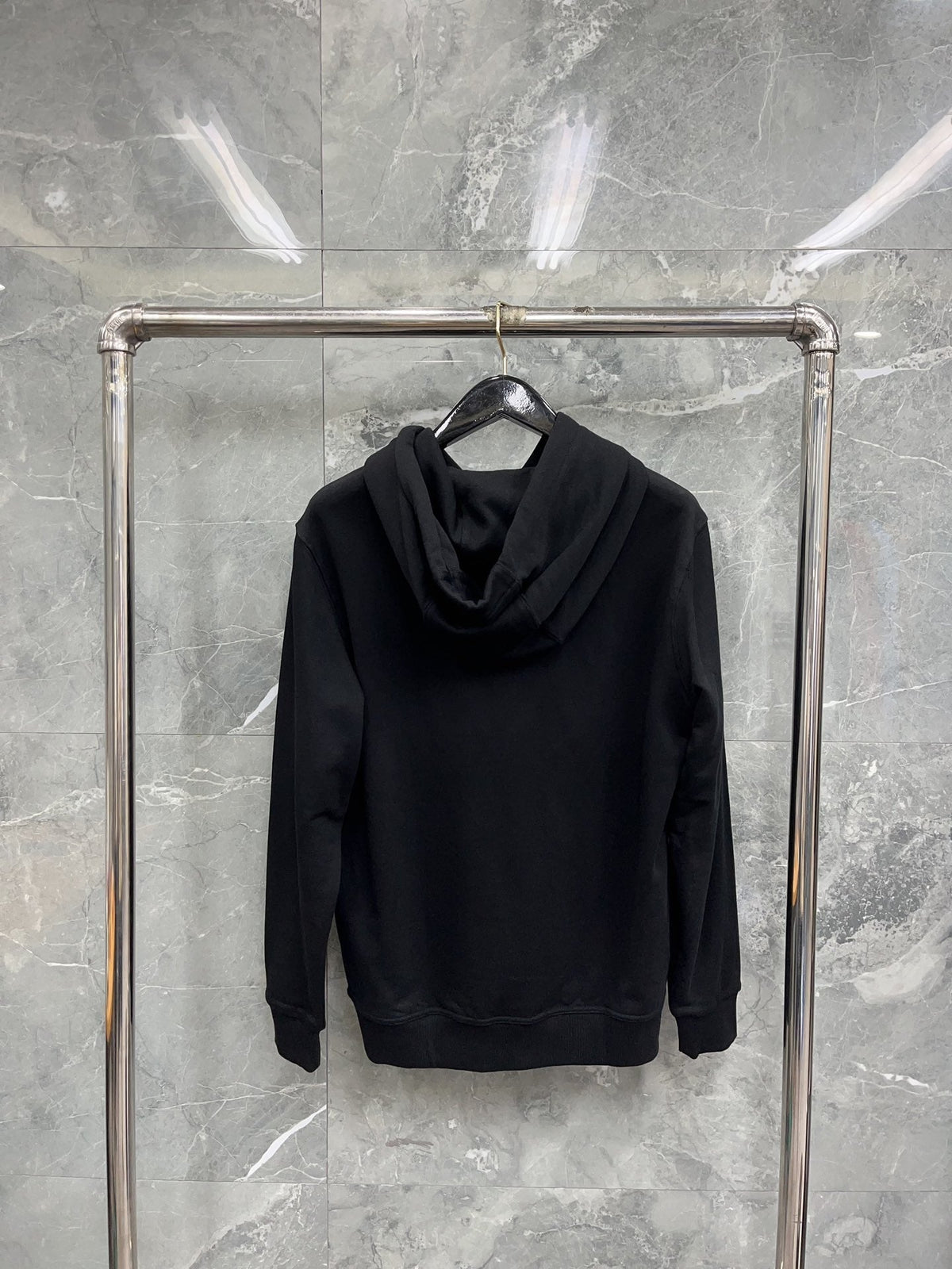 Black Cotton Bold Text Pullover - Men's