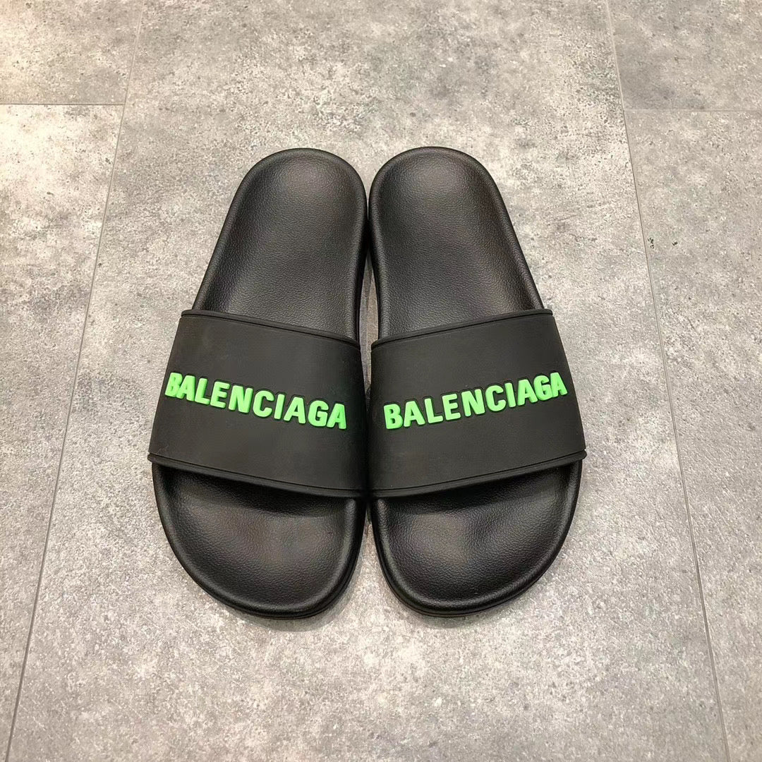 Black with Green Logo Slides