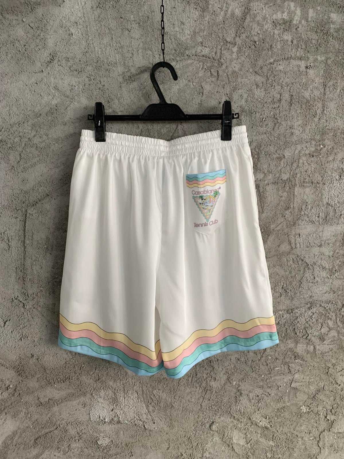 Turquoise Trim Silk Shorts - Men's