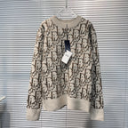 Cream Jacquard Monogram Cardigan - Men's