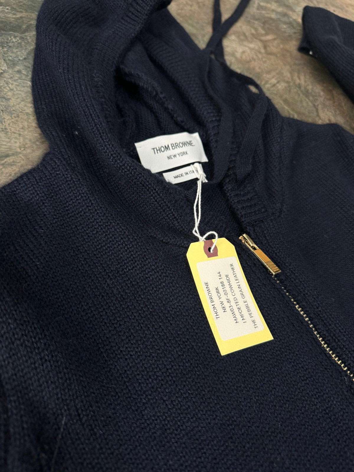 4-Bar Zip Navy Hooded - Men's