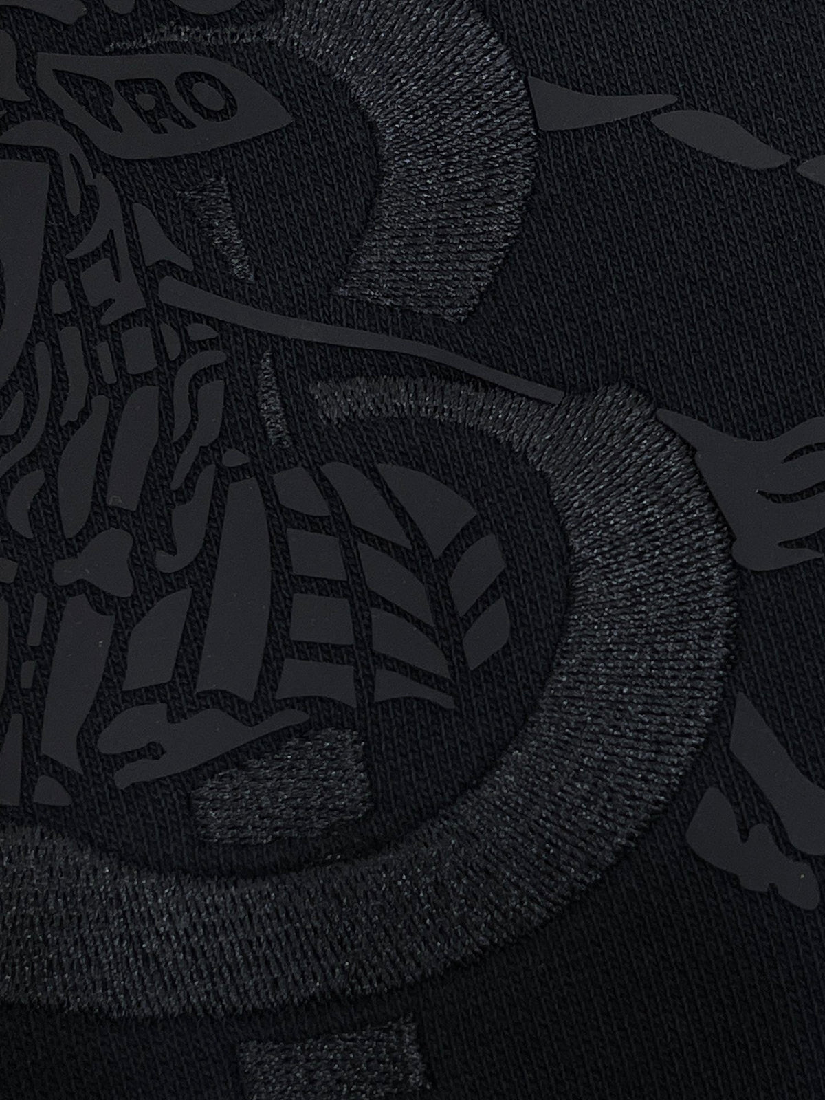 Navy Cotton Tonal Emblem Crewneck - Men's