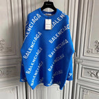 Black Jacquard Text Print Crewneck - Men's