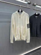 4-Bar Zip Navy Hooded - Men's