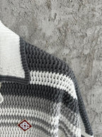 Cream Knit Striped Short-Sleeve - Men's