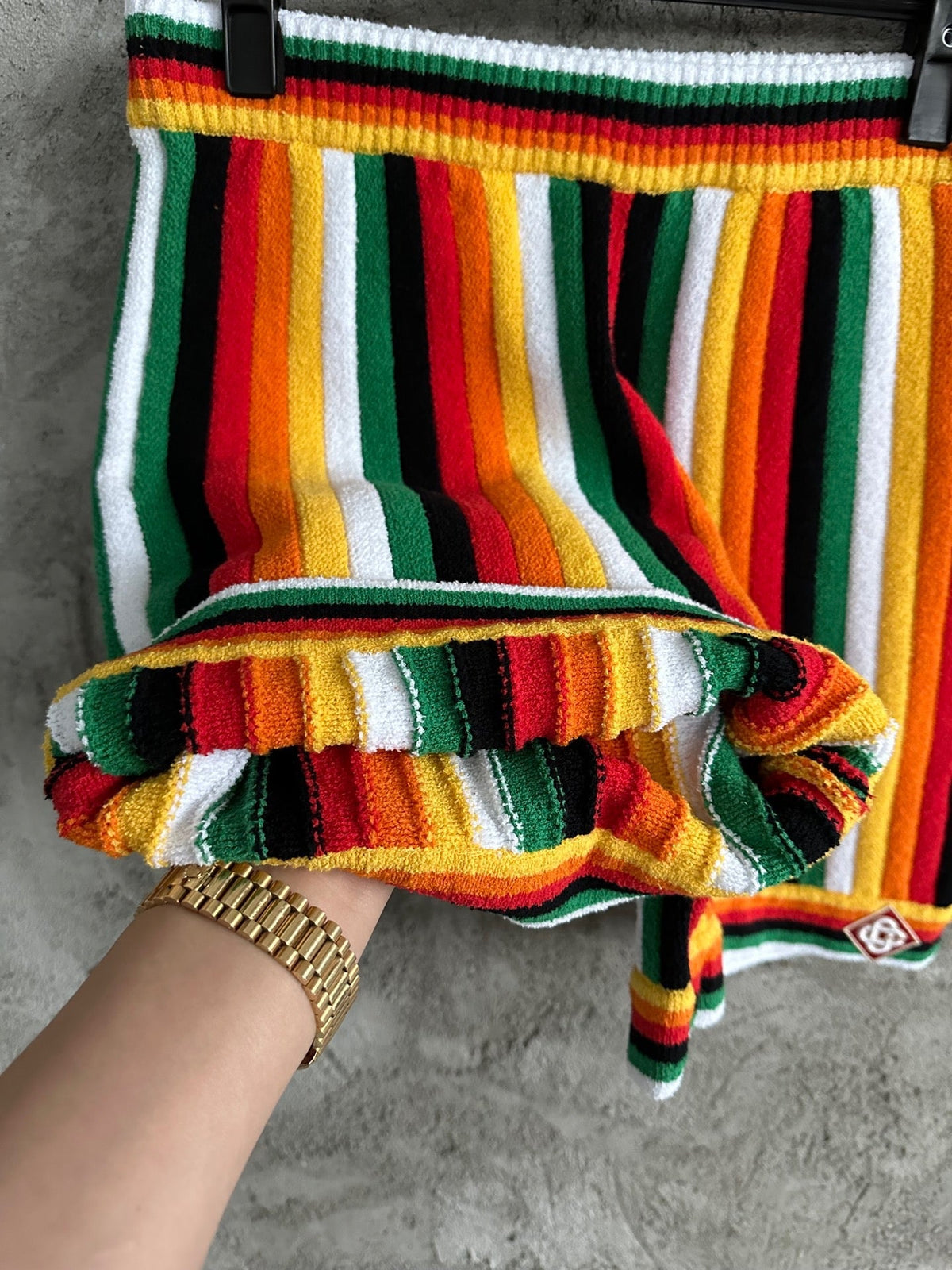 Rainbow Striped Knit Shorts - Men's