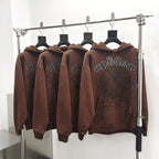 Brown Cotton Graphic Pullover - Men's