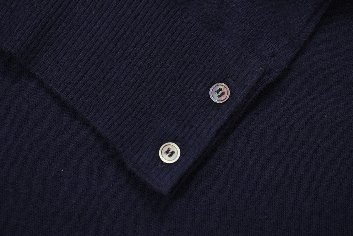 Grey Wool Four-Bar Crewneck - Men's