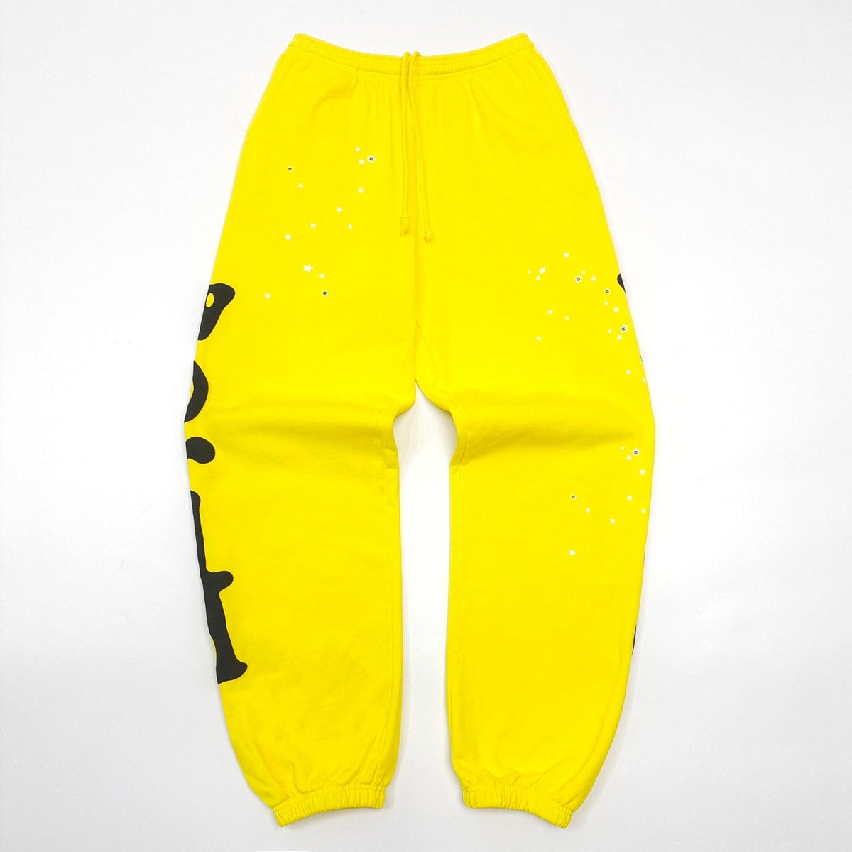 Yellow Cotton Side Print Joggers - Men's