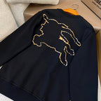 Navy Cotton Plain Crewneck - Men's