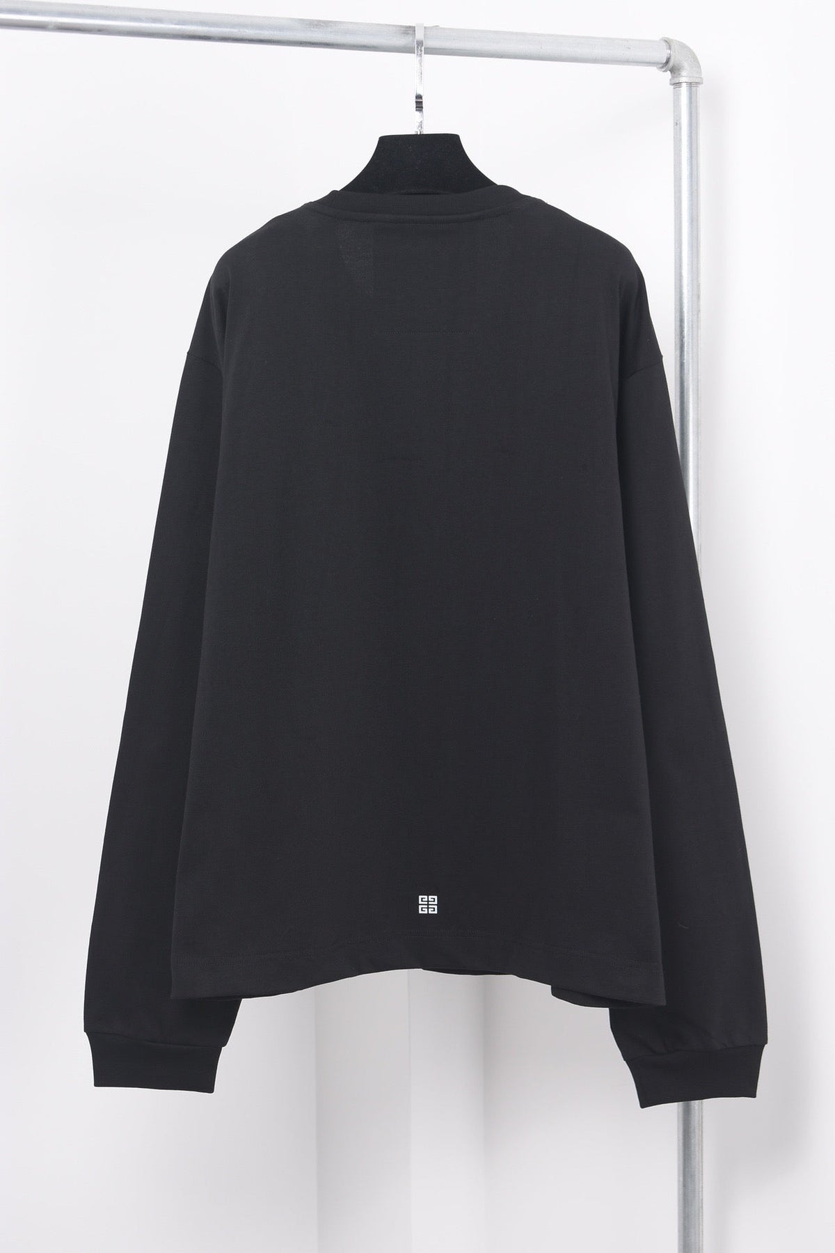 Black Cotton Lightning Print Long-Sleeve - Men's