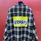 Navy Flannel Check Long-Sleeve - Men's