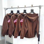 Brown Cotton Web Print Pullover - Men's