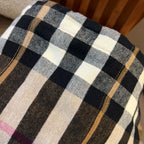 Black Cotton Check Lined Pullover - Men's