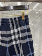 Navy Cotton Check Wide - Men's