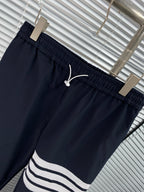 Grey Cotton Striped Cargo - Men's