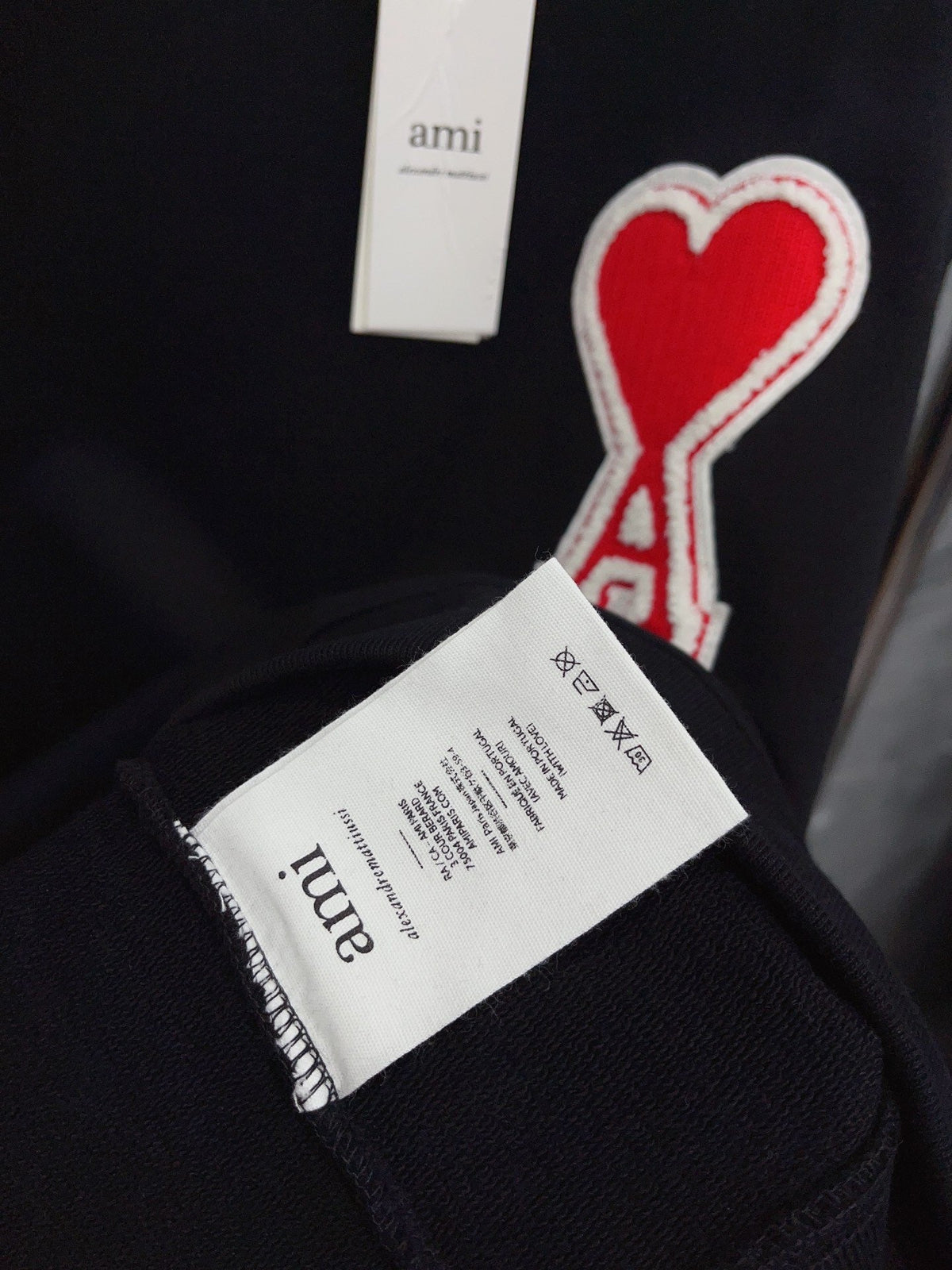 Navy Cotton Heart Logo Crewneck - Men's