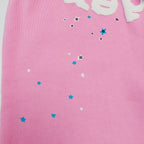 Pink Cotton Arch Text Joggers - Men's
