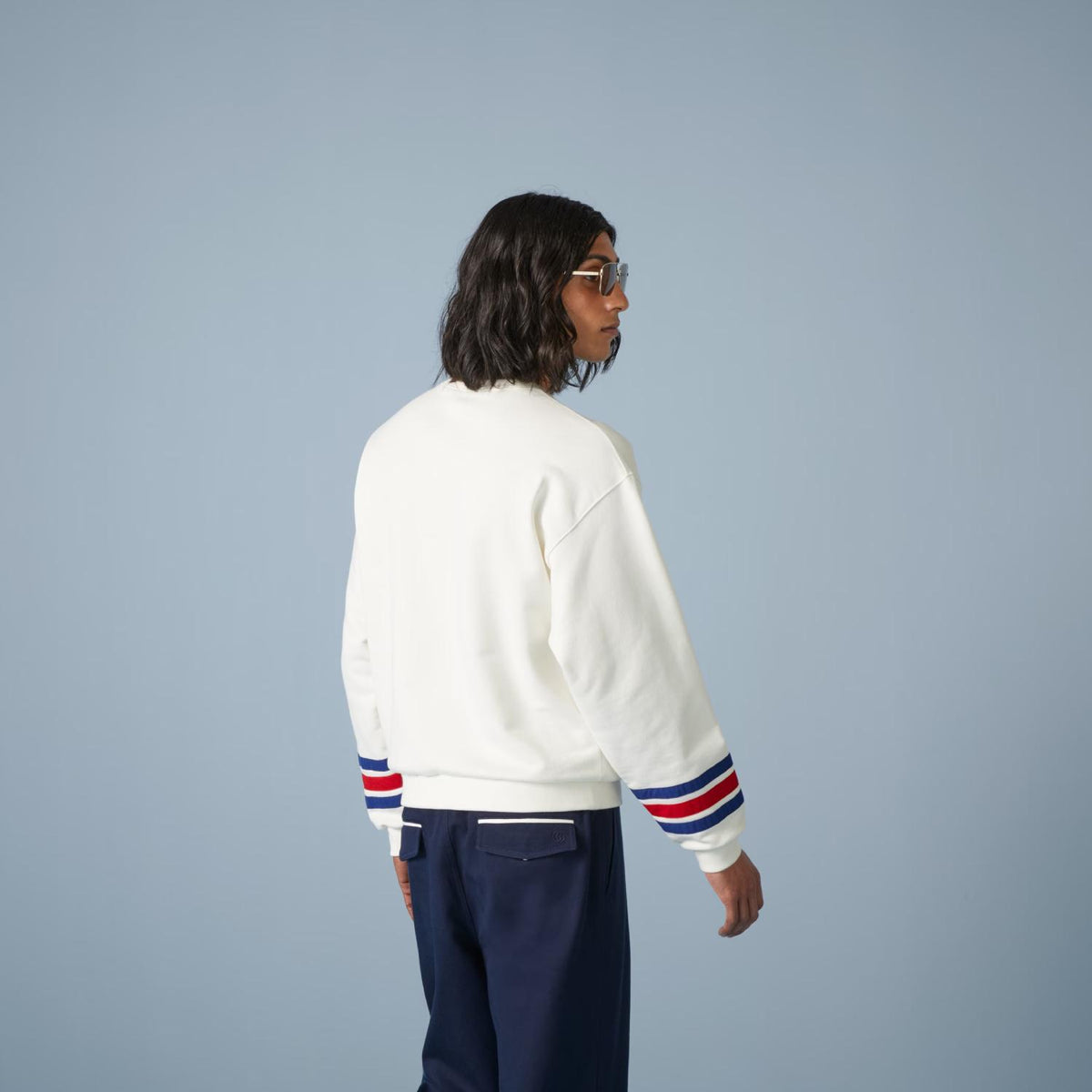 Cotton Jersey Sweatshirt with Embroidery – here, the logo is paired with stars as an embroidery on this cotton – LUX VERSE Luxury Designer Fashion Outlet