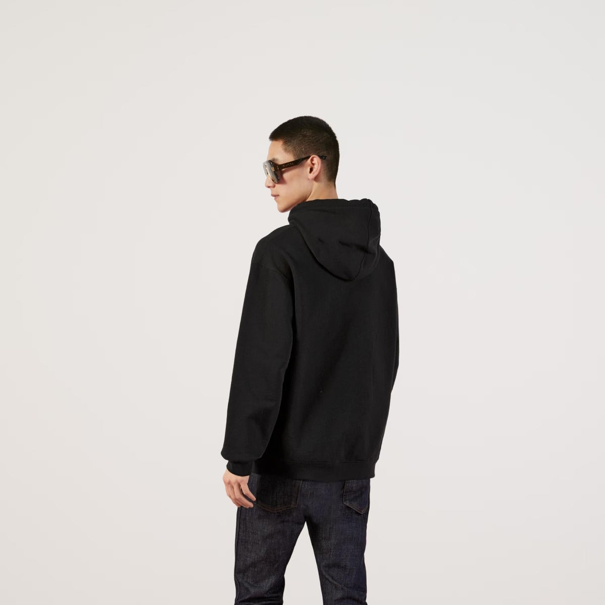 Jersey Sweatshirt with Mirror Print – the print is depicted on this black cotton jersey base with a distressed effect – LUX VERSE Luxury Designer Fashion Outlet