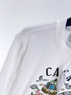 Grey Cotton Crest Graphic Crewneck - Men's