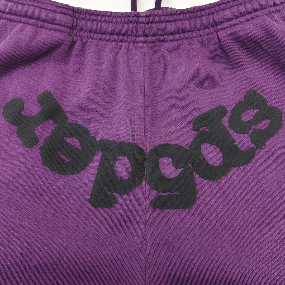 Purple Cotton Tonal Text Joggers - Men's