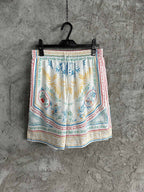 Ornate Print Silk Shorts - Men's