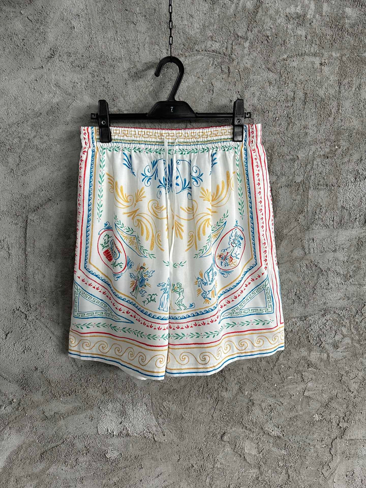 Ornate Print Silk Shorts - Men's