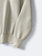 Cream Wool Text Logo Crewneck - Men's