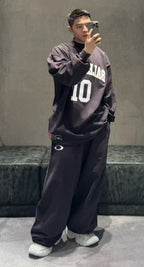 Black Jersey Numeral Long-Sleeve - Men's