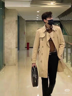 Navy Trench Coat - Men's