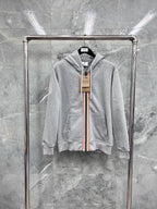 Navy Cotton Striped Placket Zip-Through - Men's