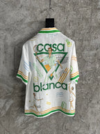 Tennis Print Silk Shirt - Men's