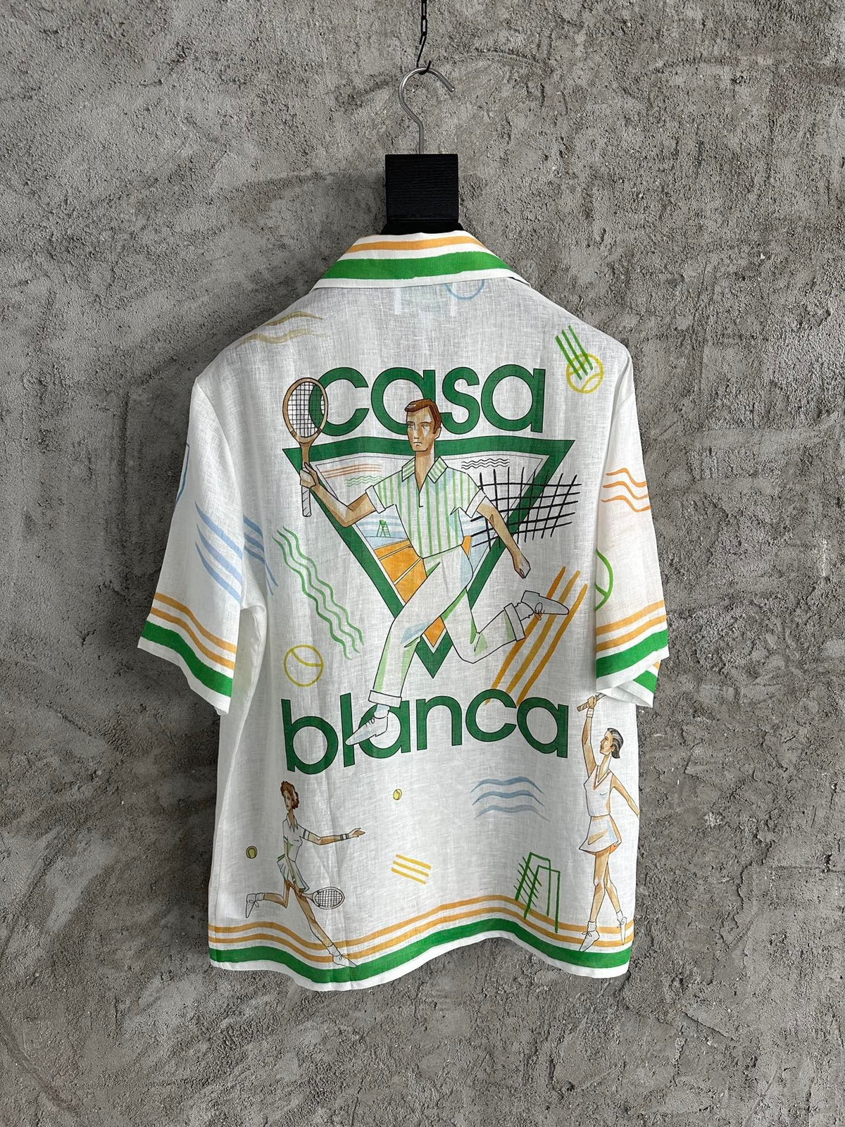 Tennis Print Silk Shirt - Men's