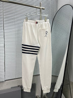 Navy Cotton Bar Stripe Joggers - Men's