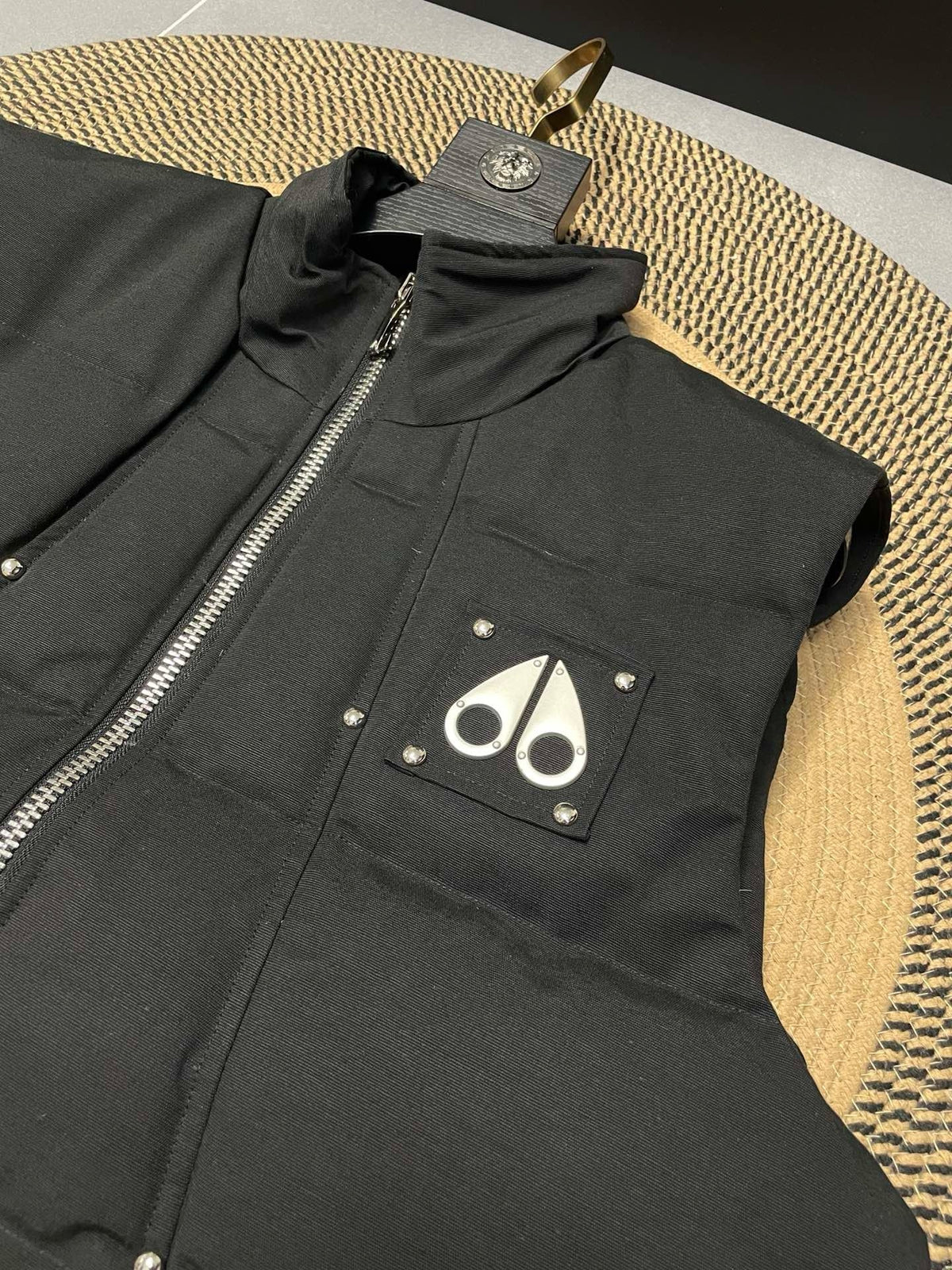 Black Nylon Logo Gilet - Men's