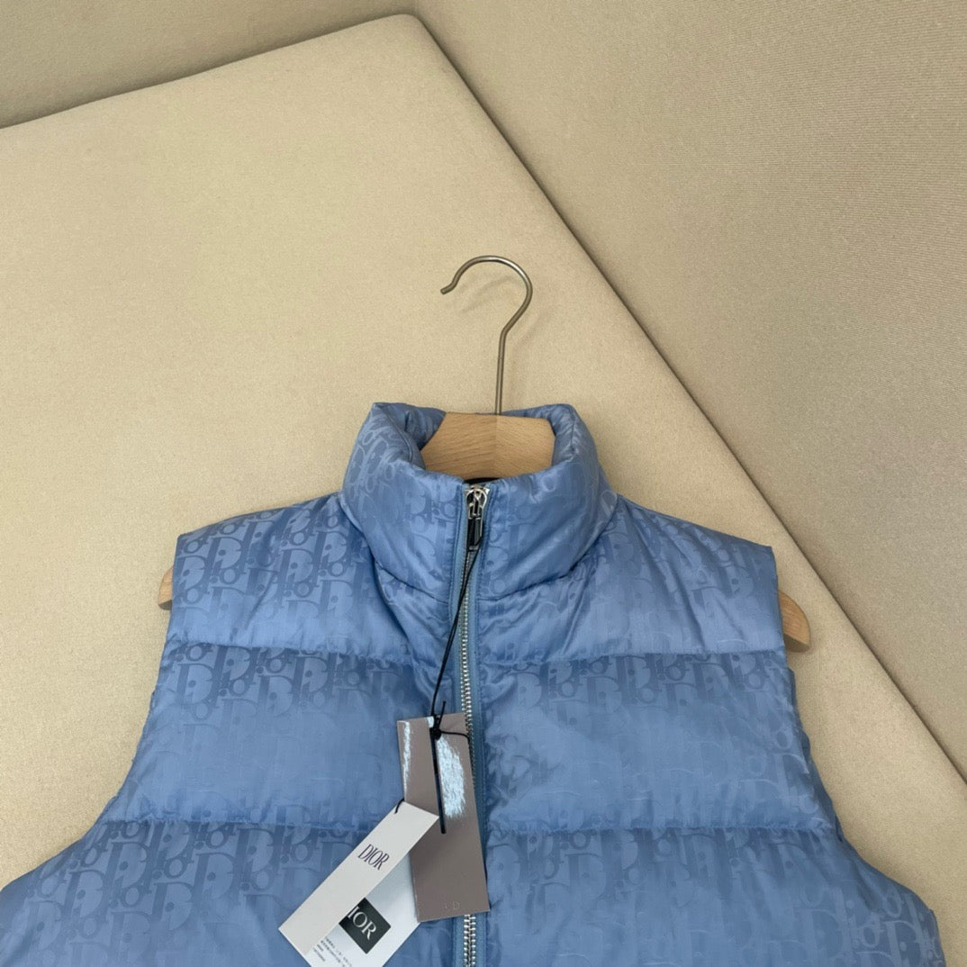 Blue Nylon Quilted Gilet - Men's