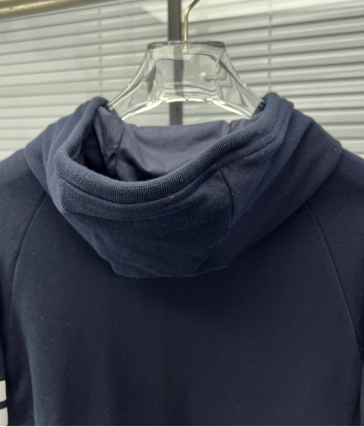 4-Bar Zip Navy Hoodie - Men's