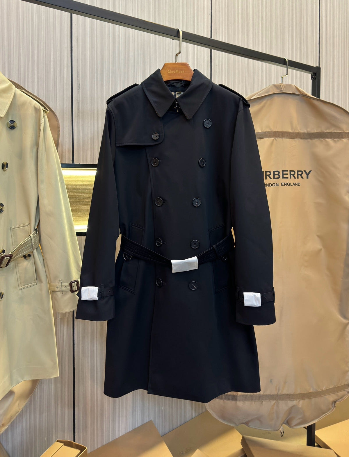 Navy Trench Coat - Men's