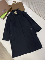 Navy Cotton Plain Car Coat - Men's