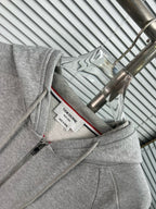 4-Bar Zip Black Hoodie - Men's